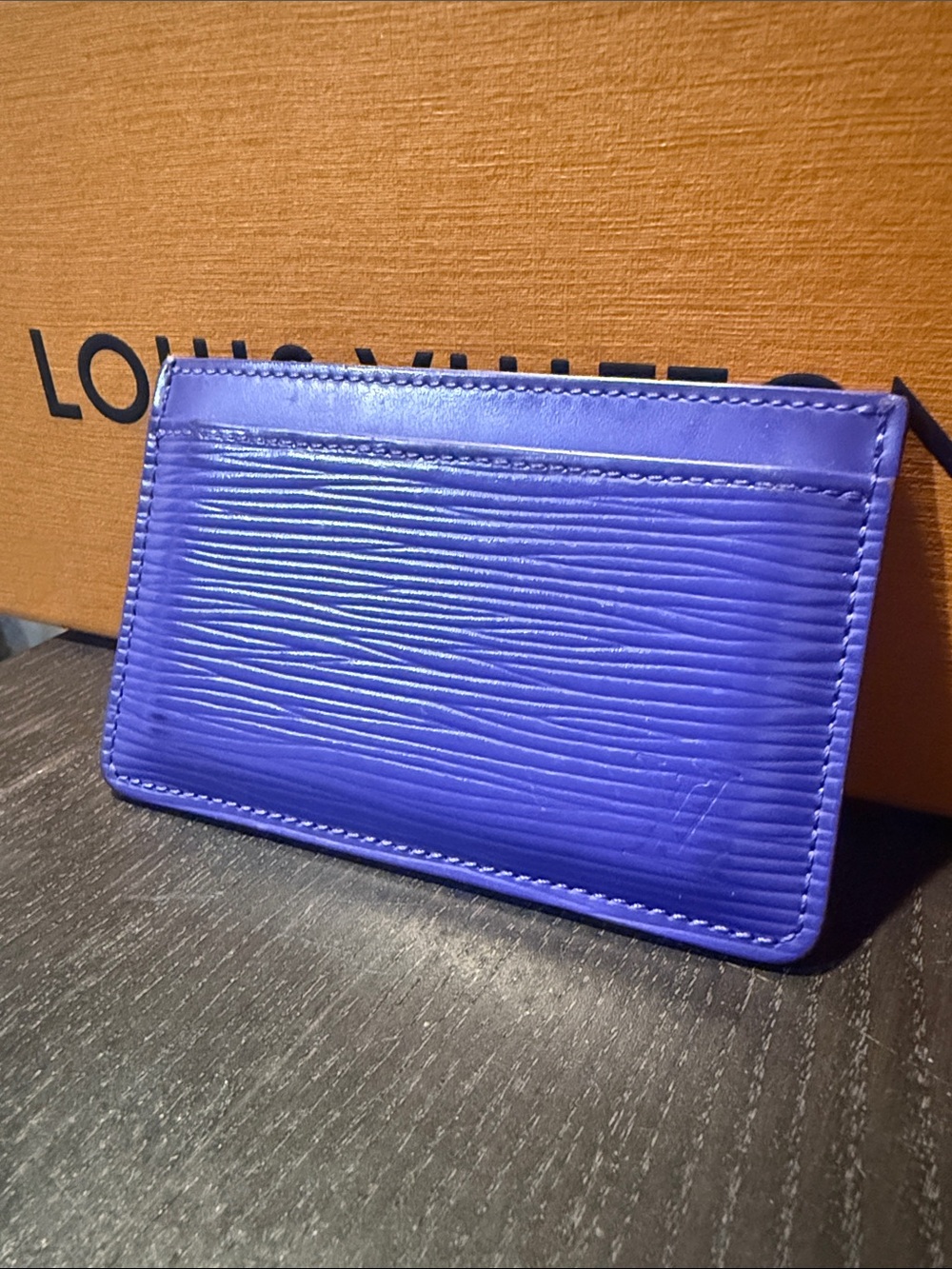 Louis Vuitton Epi Leather Card Holder in Purple